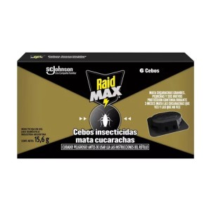 RAID MAX CEBOS INSECTICIDAS MATA CUCARACHAS x 6u